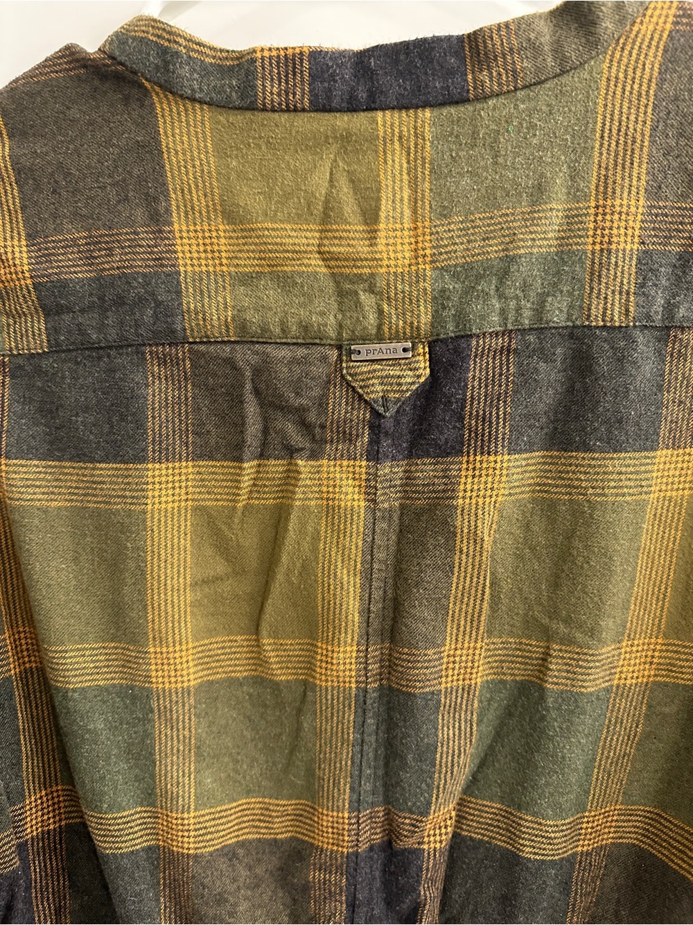Prana Olive and Brown Plaid Drawstring Waist Dress - Picture 8 of 9